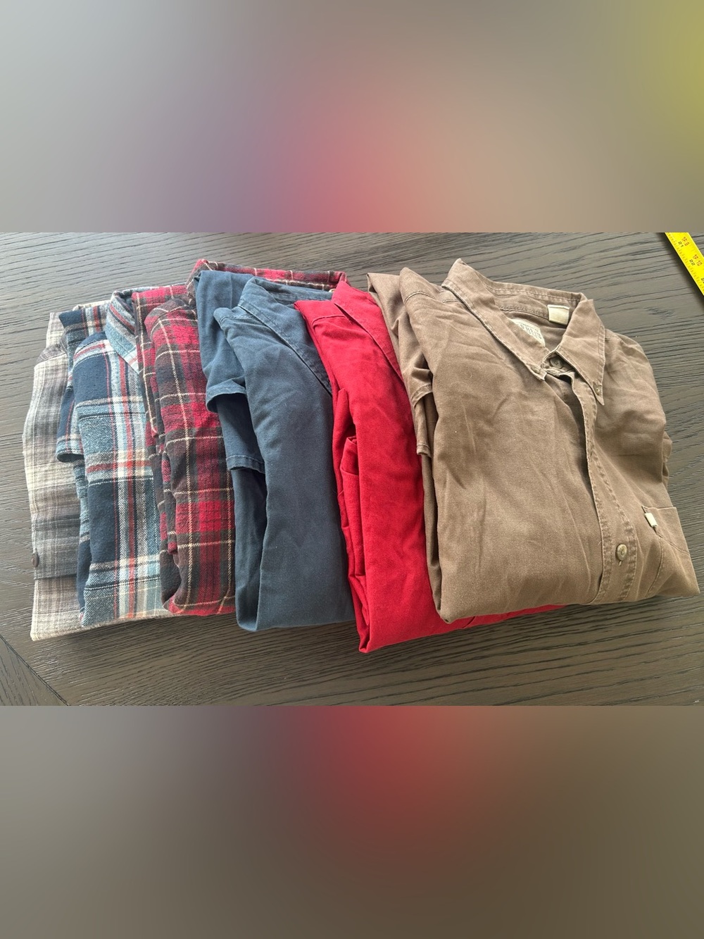 Men’s RED HEAD Bundle Lot Of (6) Flannels Button Solid & Plaid Shirts Size LT